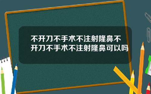 不开刀不手术不注射隆鼻不开刀不手术不注射隆鼻可以吗