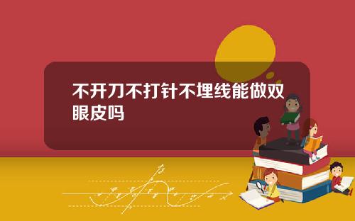 不开刀不打针不埋线能做双眼皮吗