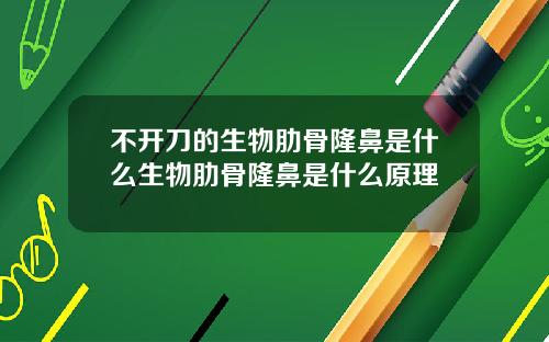不开刀的生物肋骨隆鼻是什么生物肋骨隆鼻是什么原理