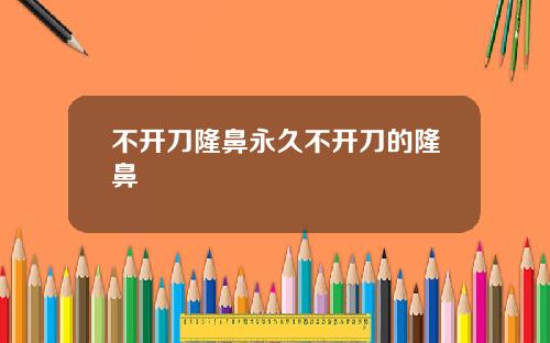不开刀隆鼻永久不开刀的隆鼻
