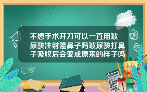 不想手术开刀可以一直用玻尿酸注射隆鼻子吗玻尿酸打鼻子吸收后会变成原来的样子吗