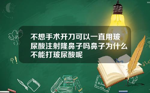 不想手术开刀可以一直用玻尿酸注射隆鼻子吗鼻子为什么不能打玻尿酸呢