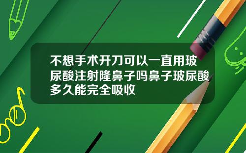 不想手术开刀可以一直用玻尿酸注射隆鼻子吗鼻子玻尿酸多久能完全吸收