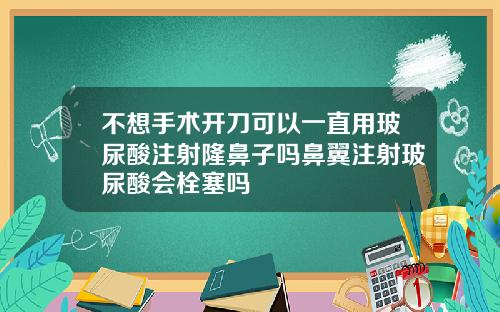 不想手术开刀可以一直用玻尿酸注射隆鼻子吗鼻翼注射玻尿酸会栓塞吗