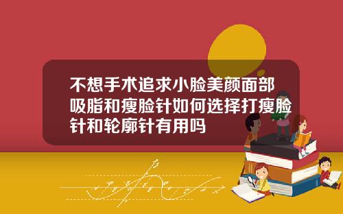 不想手术追求小脸美颜面部吸脂和瘦脸针如何选择打瘦脸针和轮廓针有用吗