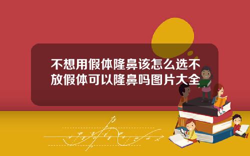不想用假体隆鼻该怎么选不放假体可以隆鼻吗图片大全