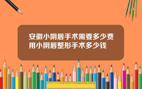 安徽小阴唇手术需要多少费用小阴唇整形手术多少钱