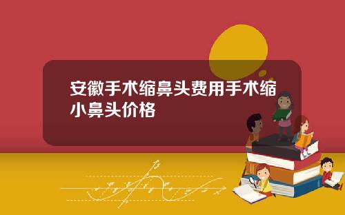 安徽手术缩鼻头费用手术缩小鼻头价格