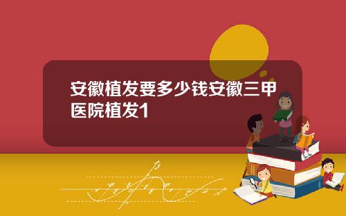 安徽植发要多少钱安徽三甲医院植发1