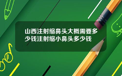 山西注射缩鼻头大概需要多少钱注射缩小鼻头多少钱