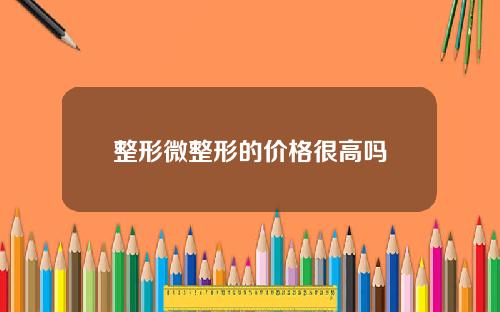 整形微整形的价格很高吗