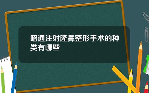 昭通注射隆鼻整形手术的种类有哪些