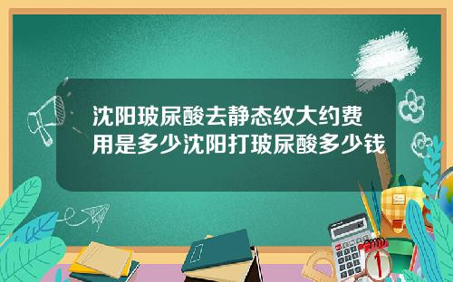 沈阳玻尿酸去静态纹大约费用是多少沈阳打玻尿酸多少钱