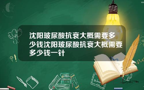 沈阳玻尿酸抗衰大概需要多少钱沈阳玻尿酸抗衰大概需要多少钱一针