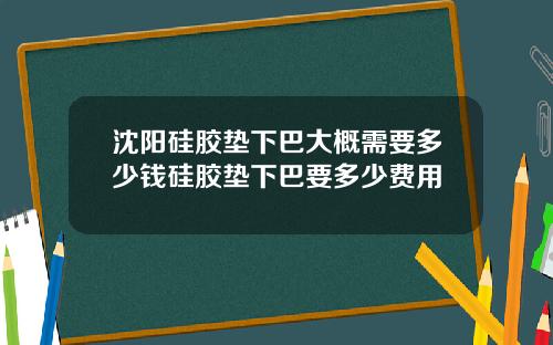沈阳硅胶垫下巴大概需要多少钱硅胶垫下巴要多少费用