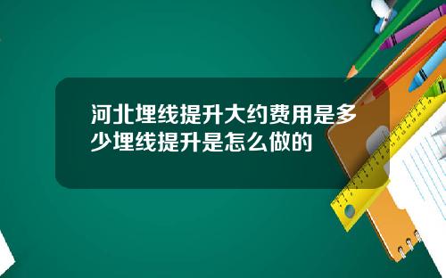 河北埋线提升大约费用是多少埋线提升是怎么做的