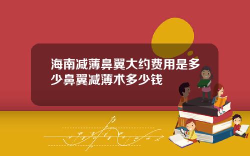 海南减薄鼻翼大约费用是多少鼻翼减薄术多少钱