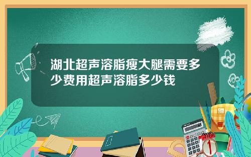 湖北超声溶脂瘦大腿需要多少费用超声溶脂多少钱