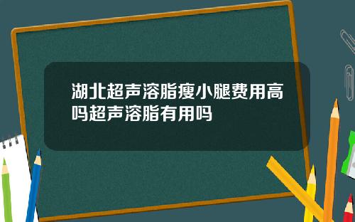 湖北超声溶脂瘦小腿费用高吗超声溶脂有用吗