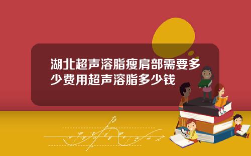 湖北超声溶脂瘦肩部需要多少费用超声溶脂多少钱