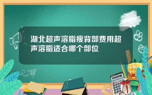 湖北超声溶脂瘦背部费用超声溶脂适合哪个部位