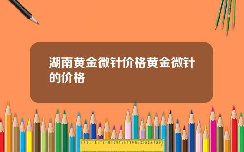 湖南黄金微针价格黄金微针的价格