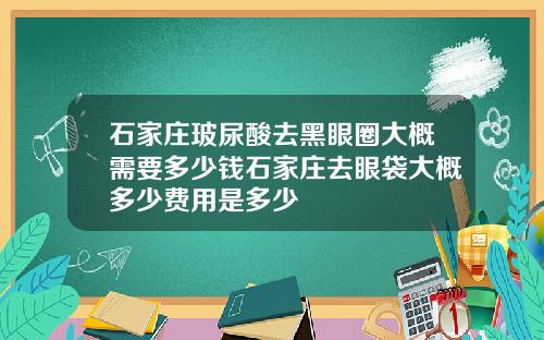 石家庄玻尿酸去黑眼圈大概需要多少钱石家庄去眼袋大概多少费用是多少