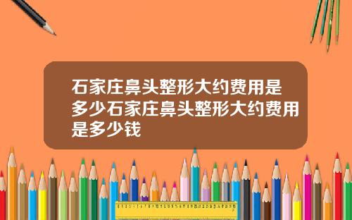 石家庄鼻头整形大约费用是多少石家庄鼻头整形大约费用是多少钱