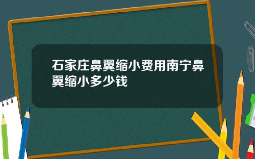 石家庄鼻翼缩小费用南宁鼻翼缩小多少钱