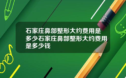 石家庄鼻部整形大约费用是多少石家庄鼻部整形大约费用是多少钱