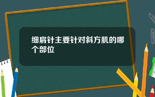 细肩针主要针对斜方肌的哪个部位