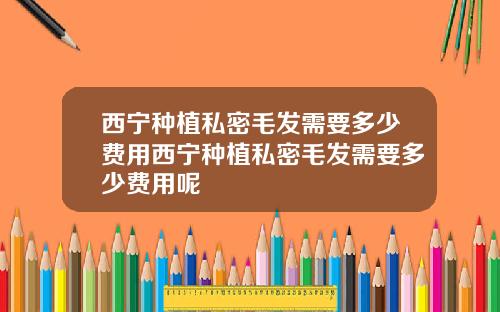 西宁种植私密毛发需要多少费用西宁种植私密毛发需要多少费用呢