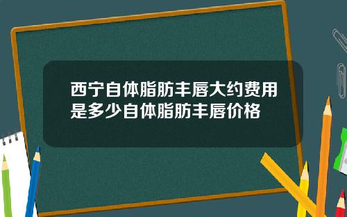 西宁自体脂肪丰唇大约费用是多少自体脂肪丰唇价格