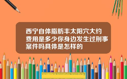 西宁自体脂肪丰太阳穴大约费用是多少你身边发生过刑事案件吗具体是怎样的
