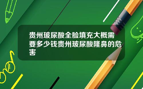 贵州玻尿酸全脸填充大概需要多少钱贵州玻尿酸隆鼻的危害