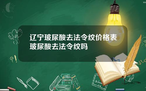 辽宁玻尿酸去法令纹价格表玻尿酸去法令纹吗