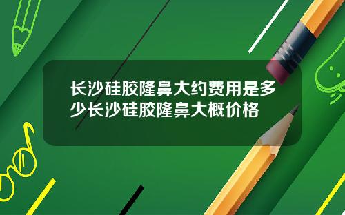 长沙硅胶隆鼻大约费用是多少长沙硅胶隆鼻大概价格