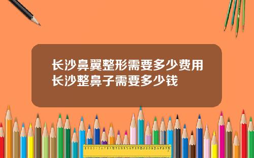 长沙鼻翼整形需要多少费用长沙整鼻子需要多少钱
