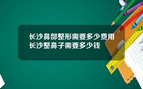 长沙鼻部整形需要多少费用长沙整鼻子需要多少钱